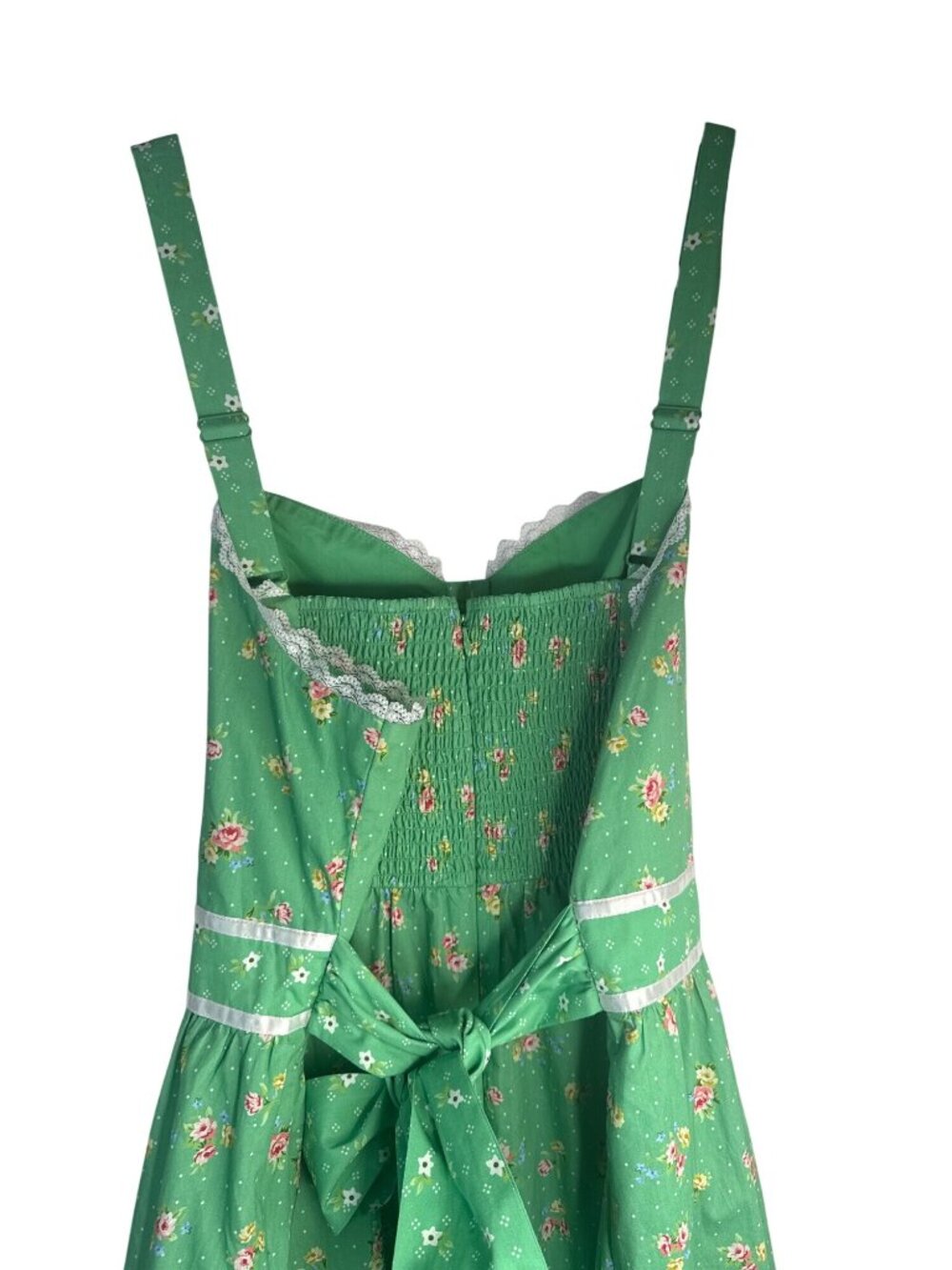 New Gunne Sax 2X By Jessica McClintock For ModCloth Green Floral Sundress - Picture 6 of 16